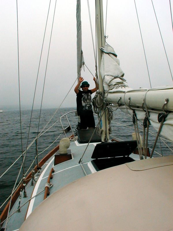 E Nate playing on the bow